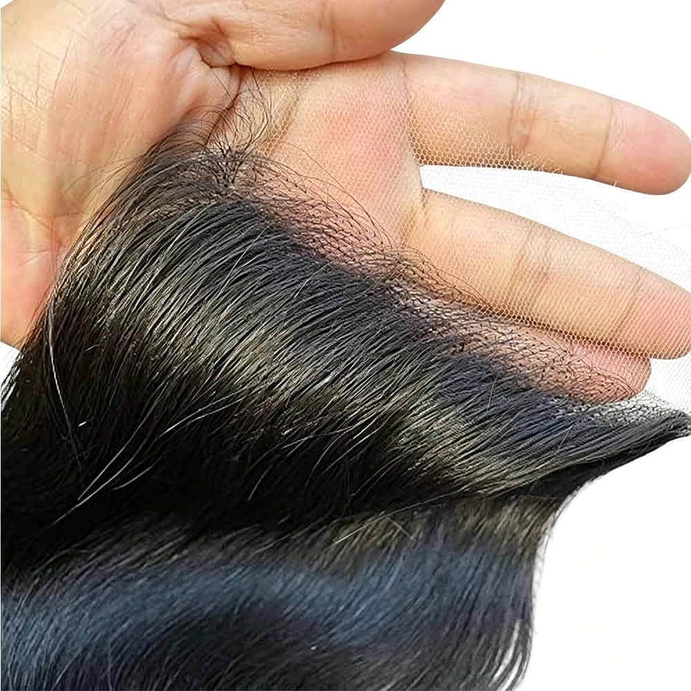 5x5 Lace Closure Double Drawn Natural Black Straight Transparent Lace Raw Hair Big Lace Area